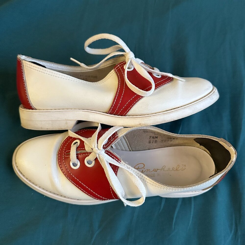 Vintage Red & White Saddle Shoes